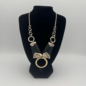 Retired - Alexis Bittar Gold Tone Lucite & Mother of Pearl Collar Necklace